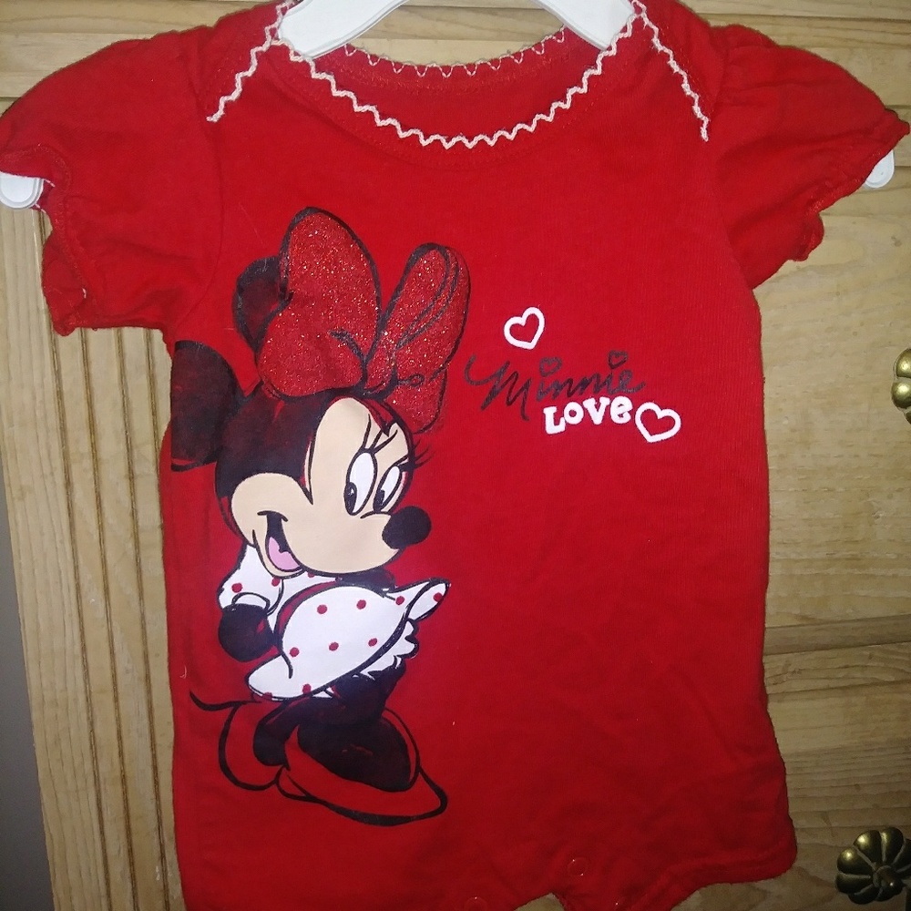 Baby girl red Disney Baby Mini outfit 0-3 months